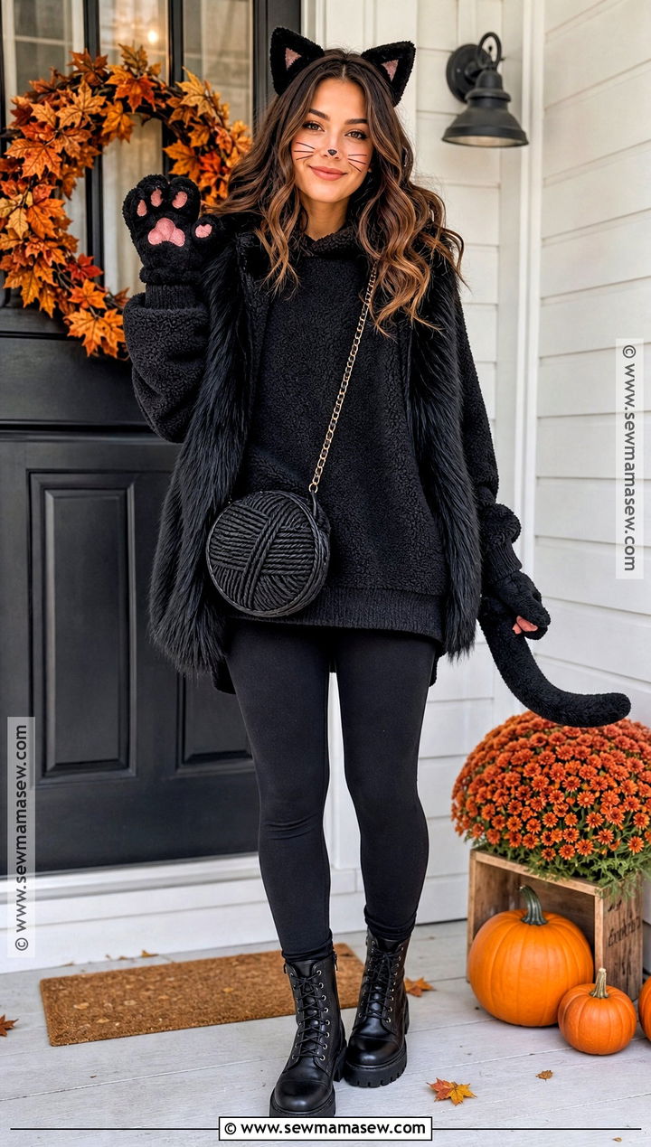 Cozy Black Cat Costume - 30 Cat Halloween Costumes for Women