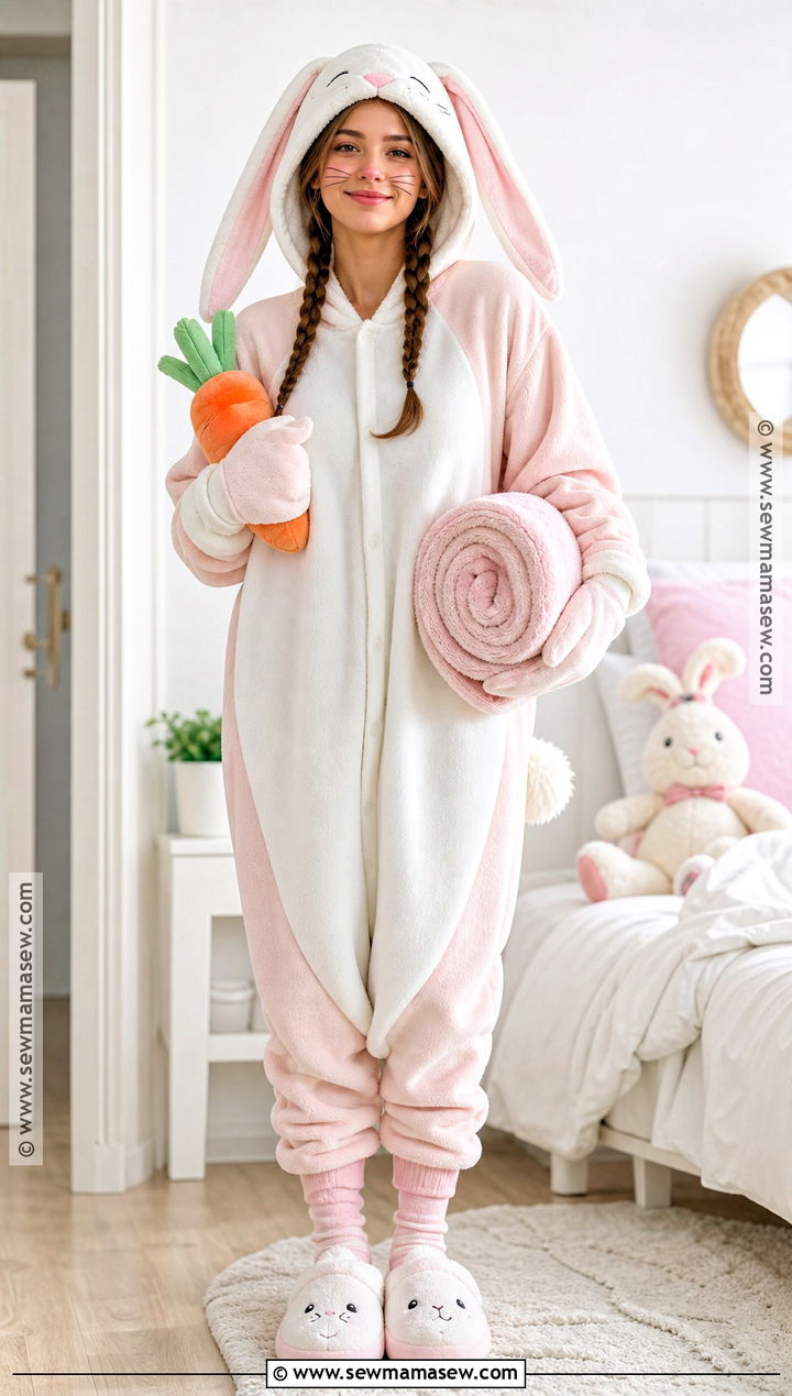 Cozy Bunny Pajama Costume - 30 Cute Bunny Costume Ideas