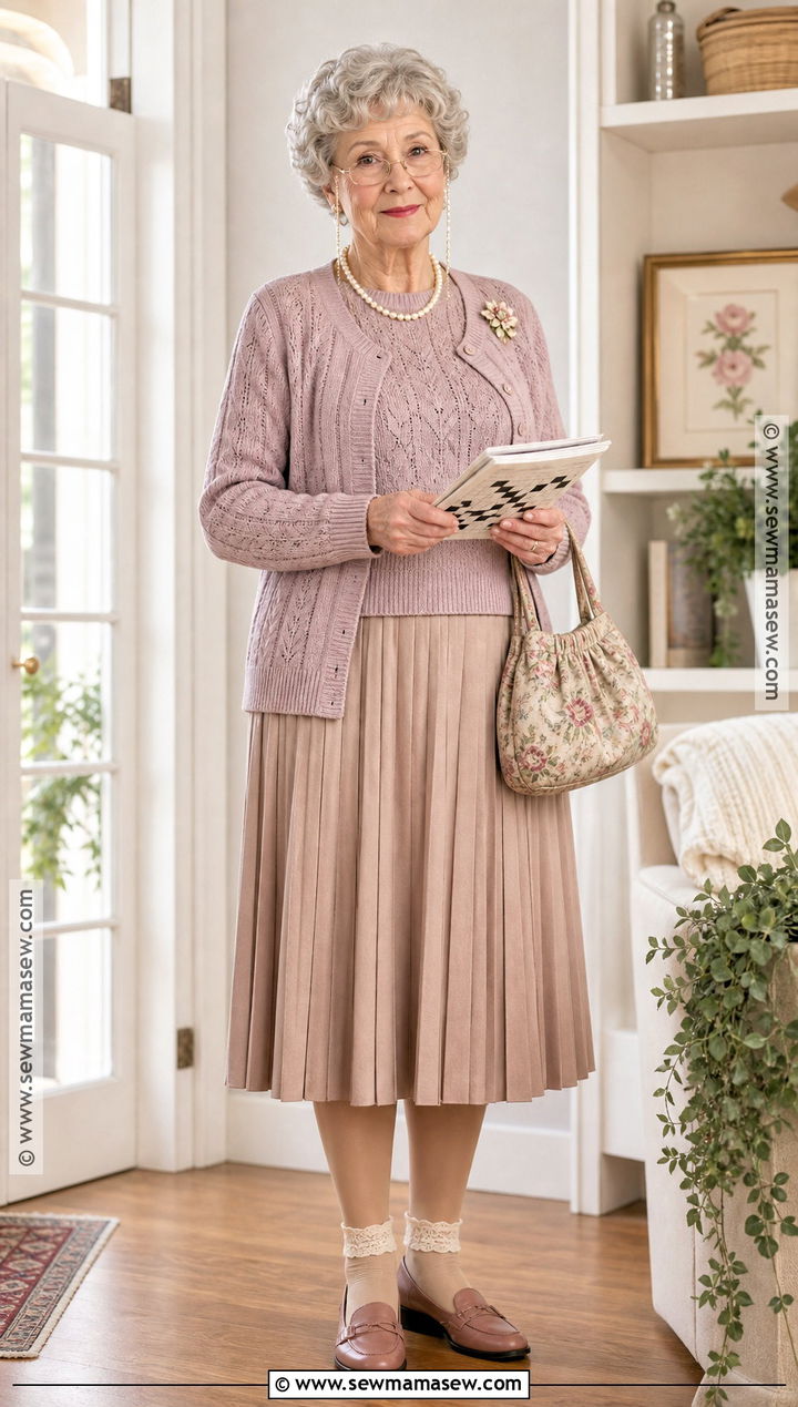 Cozy Grandma Costume With Sweater Set - 30 Grandma Costume Ideas for Women