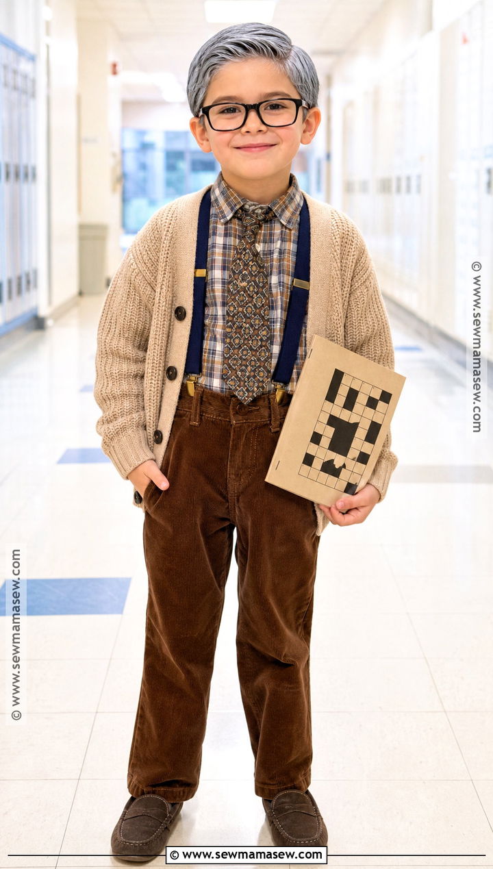 Cozy Grandpa Cardigan Costume - 30 100 days of school dress up ideas for boys
