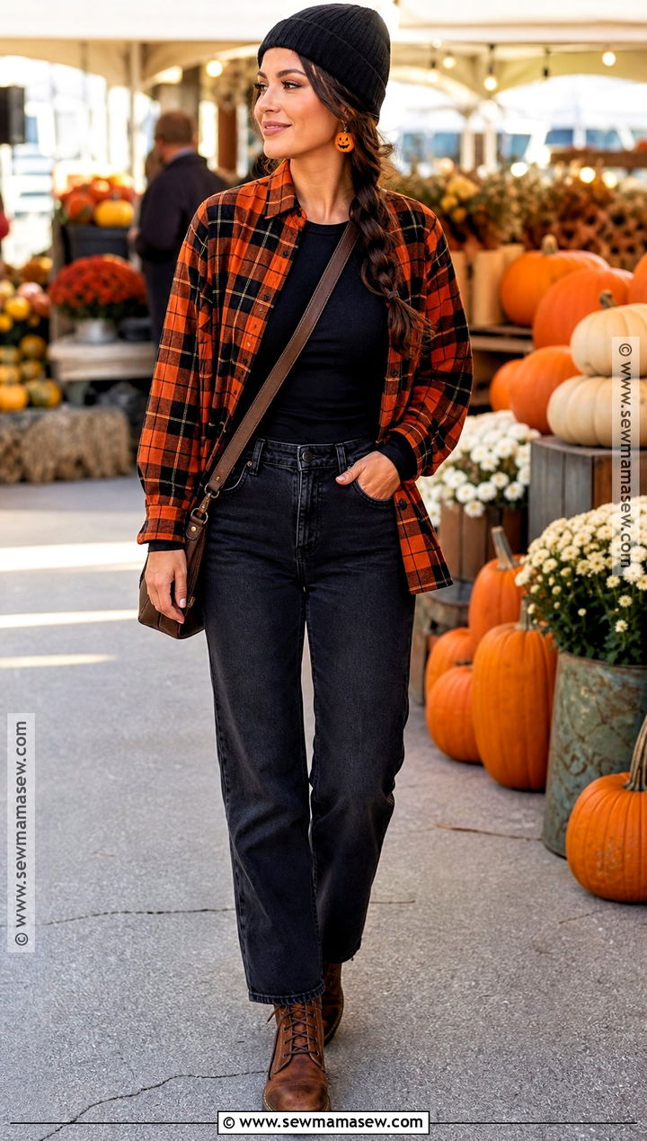 Cozy Halloween Flannel Outfit - 30 Outfits For Halloween
