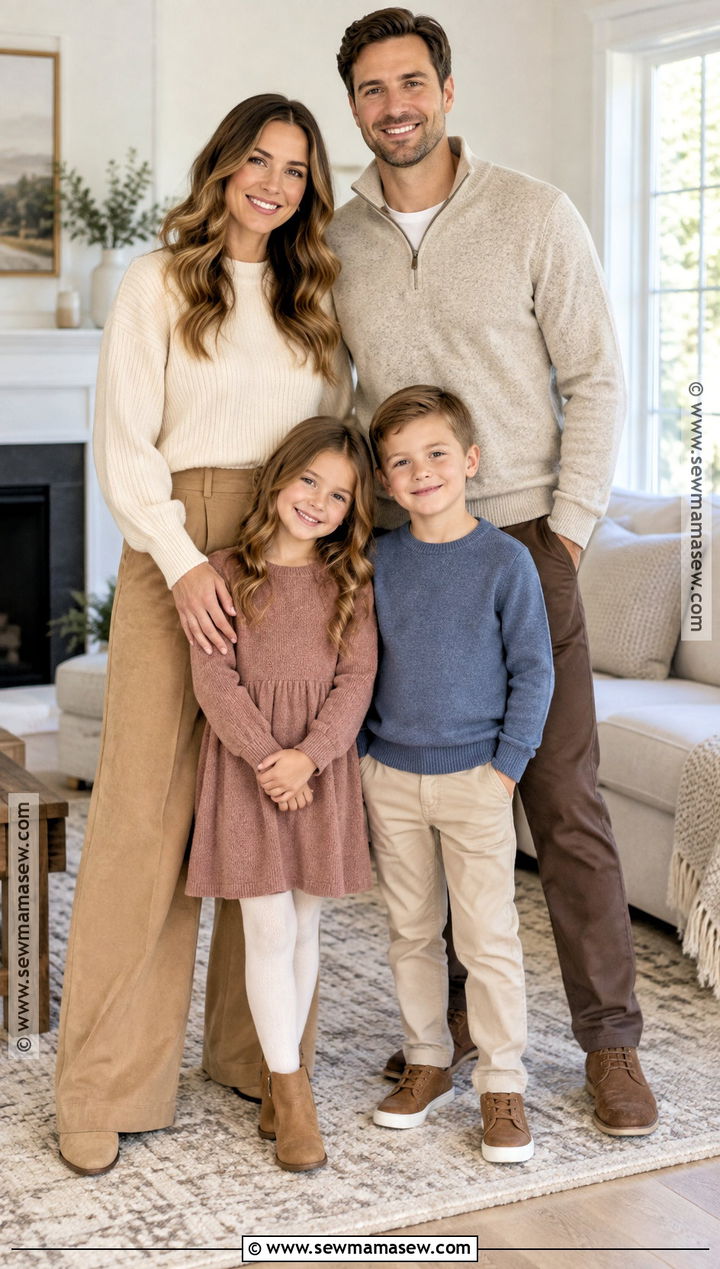 Cozy Indoor November Family Photo Outfits - 15 november family photos outfits