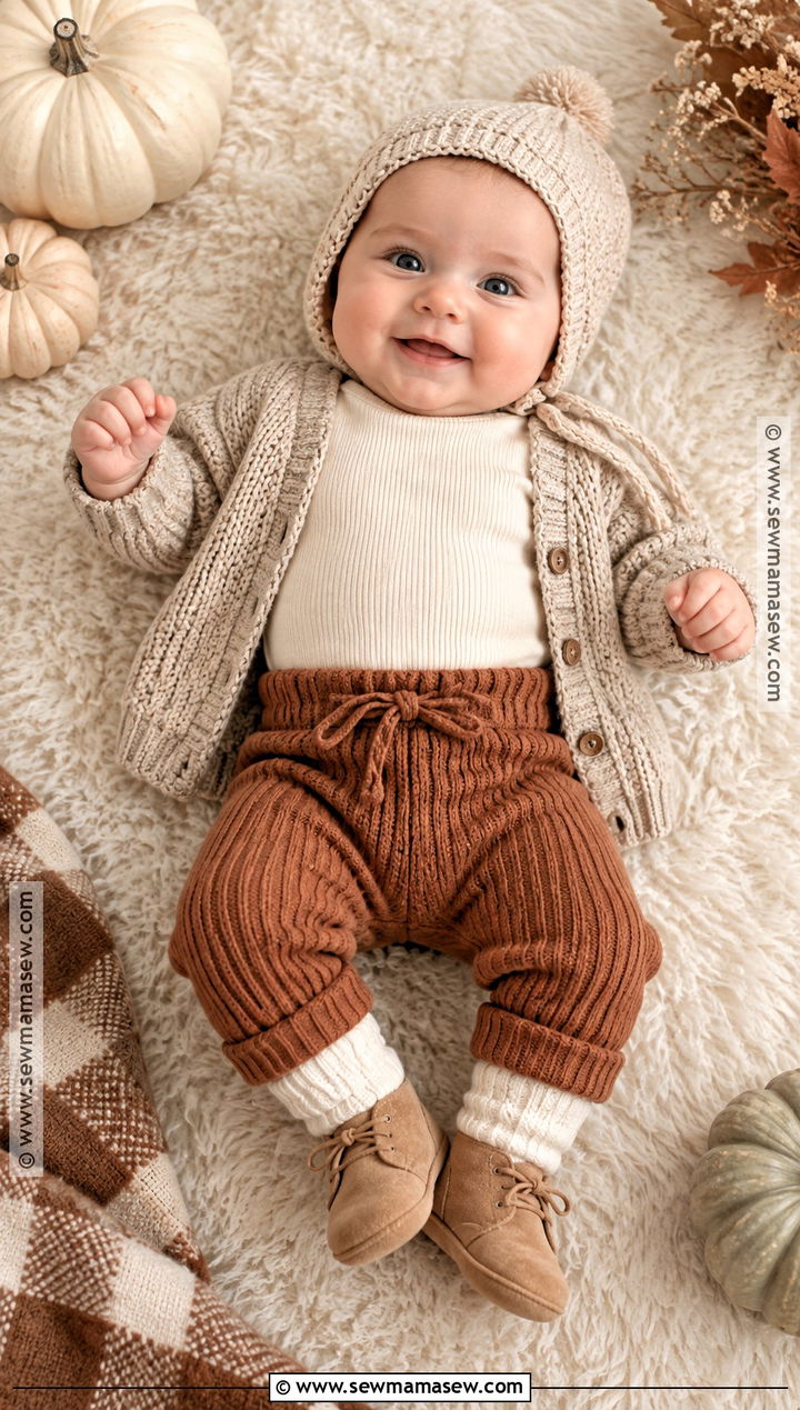 Cozy Knit My First Thanksgiving Onesie Outfit - 15 my first thanksgiving onesie ideas
