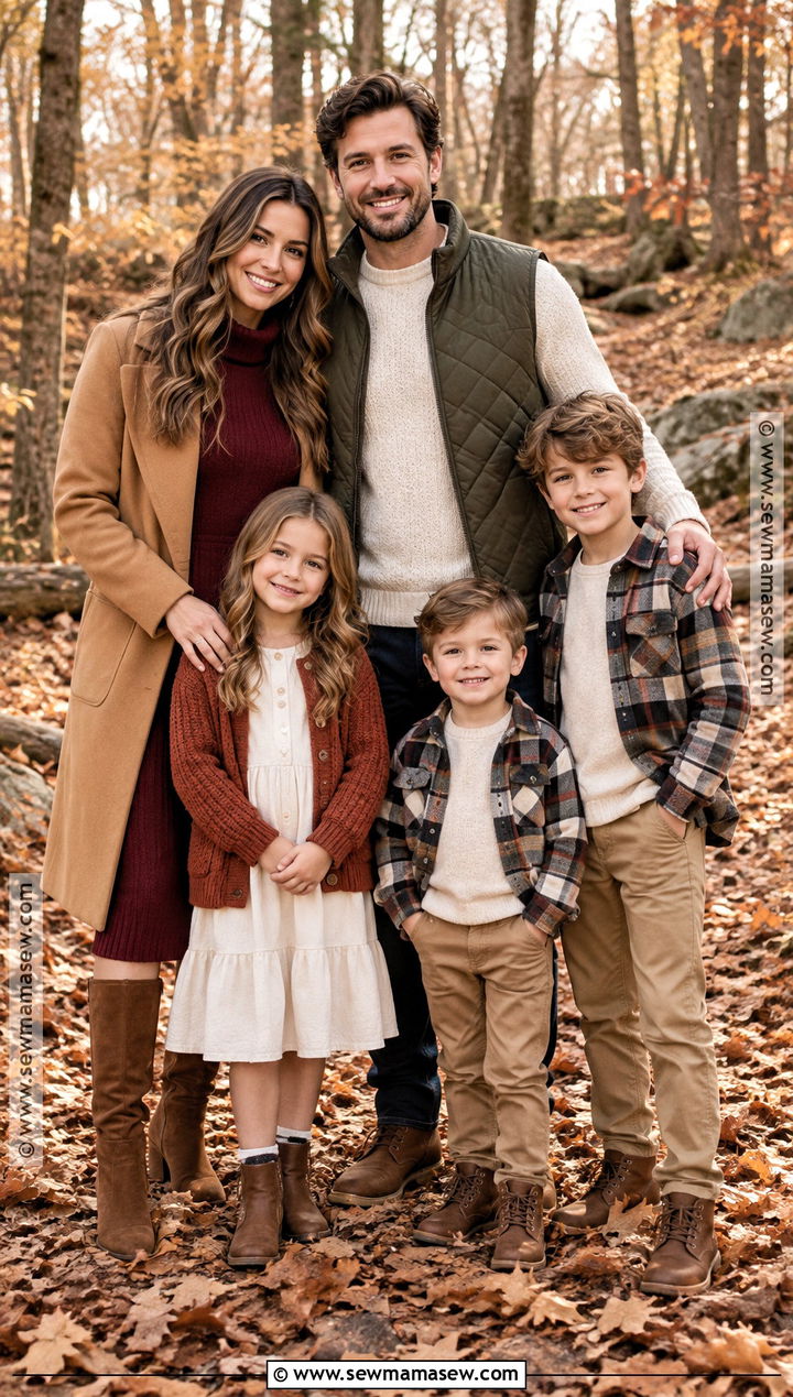Cozy Layered Fall Family Picture Outfit - 25 outdoor fall family pictures outfits