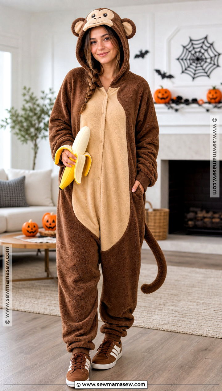 Cozy Monkey Onesie Costume - 30 Monkey Halloween Costume Ideas for Women