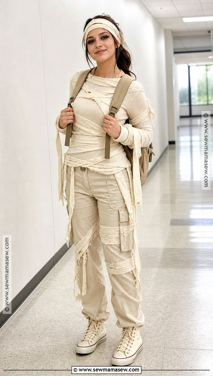 Cozy Mummy Halloween School Outfit - 30 halloween school outfit ideas