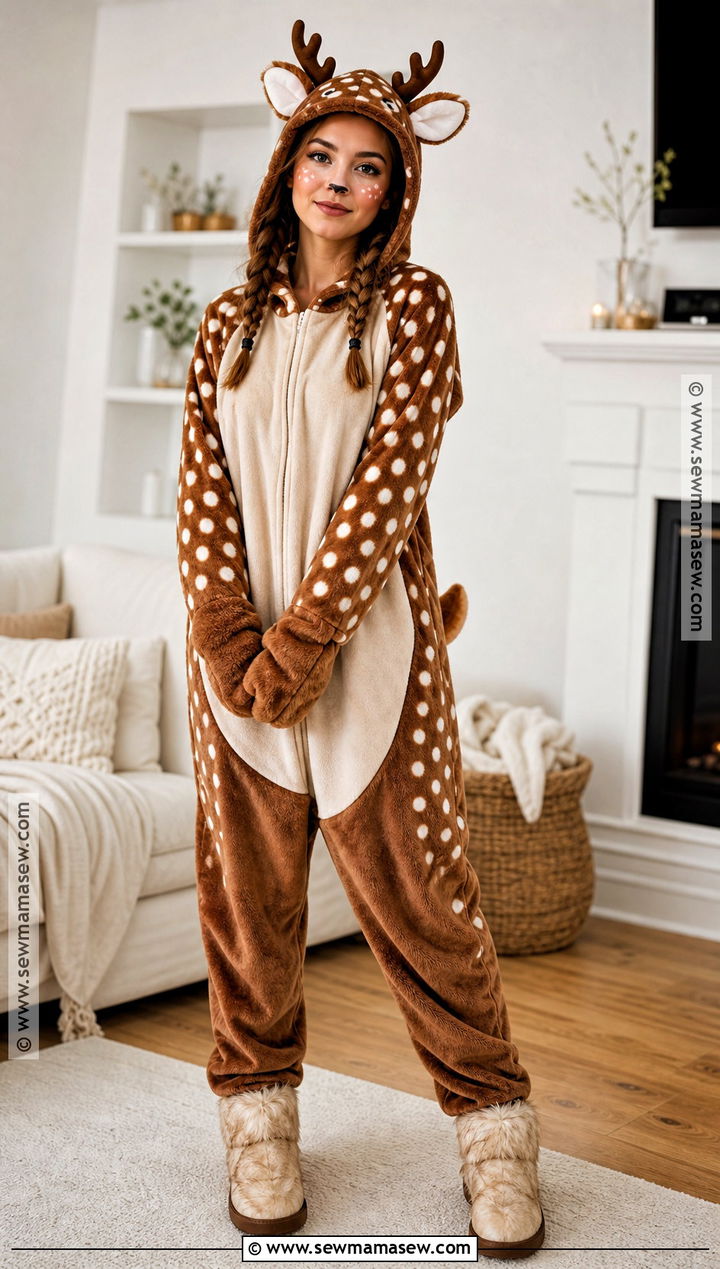 Cozy Pajama Deer Costume - 30 deer halloween costumes for women