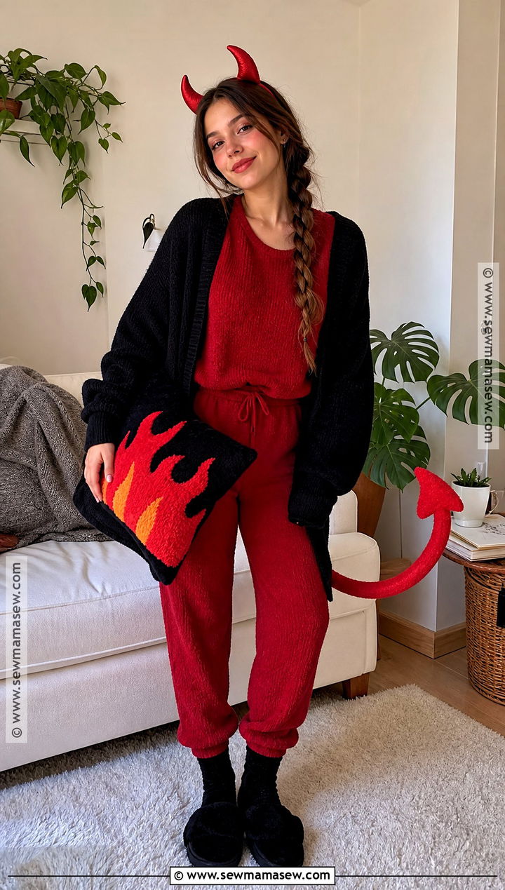 Cozy Pajama Devil Costume - 40 devil costume ideas for women