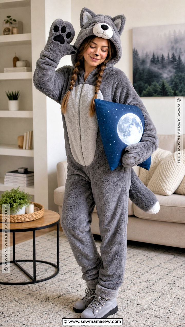 Cozy Pajama Wolf Costume - 30 Wolf Halloween Costume Ideas for Women