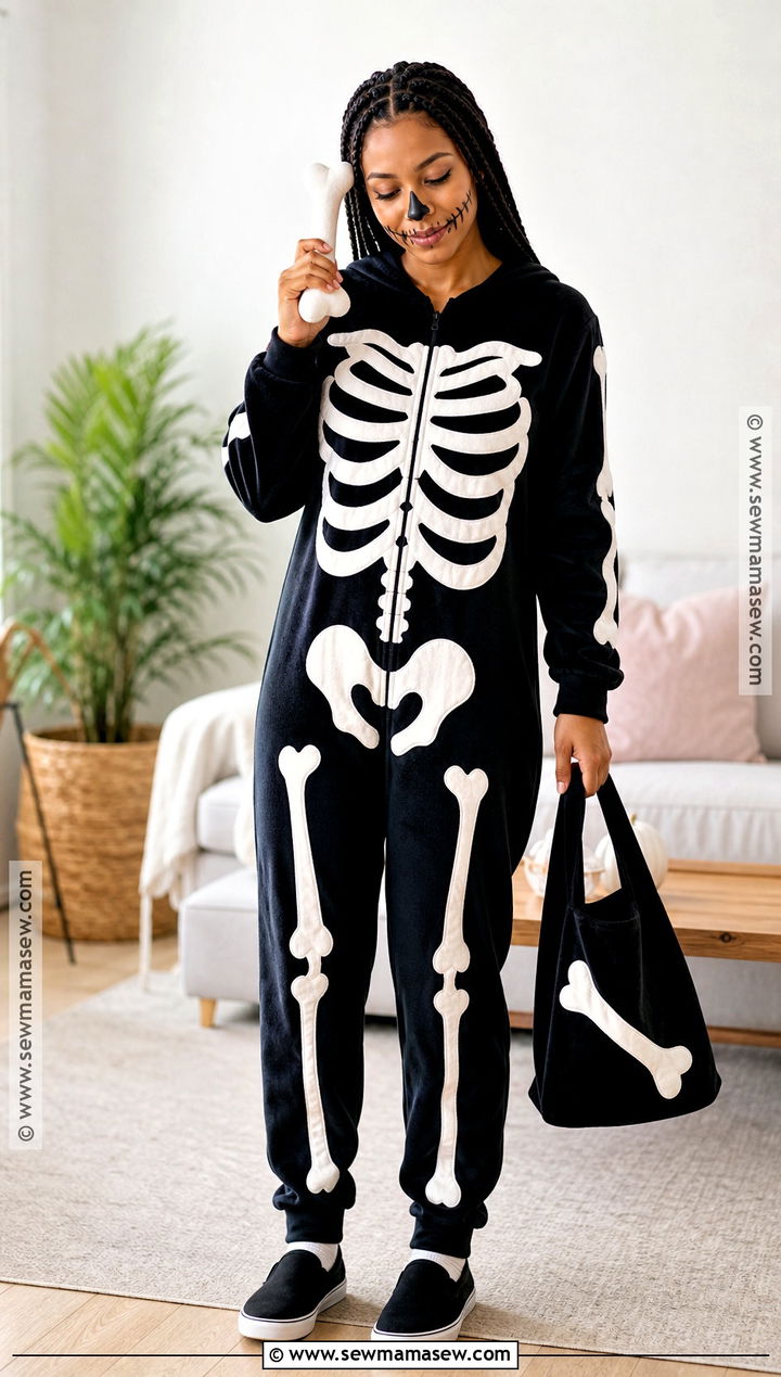 Cozy Skeleton Pajama Costume - 30 Skeleton Costume Ideas