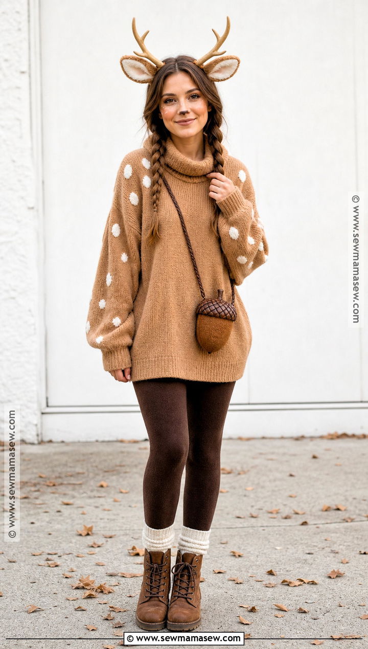 Cozy Sweater Deer Costume - 30 Cute Deer Costume Ideas