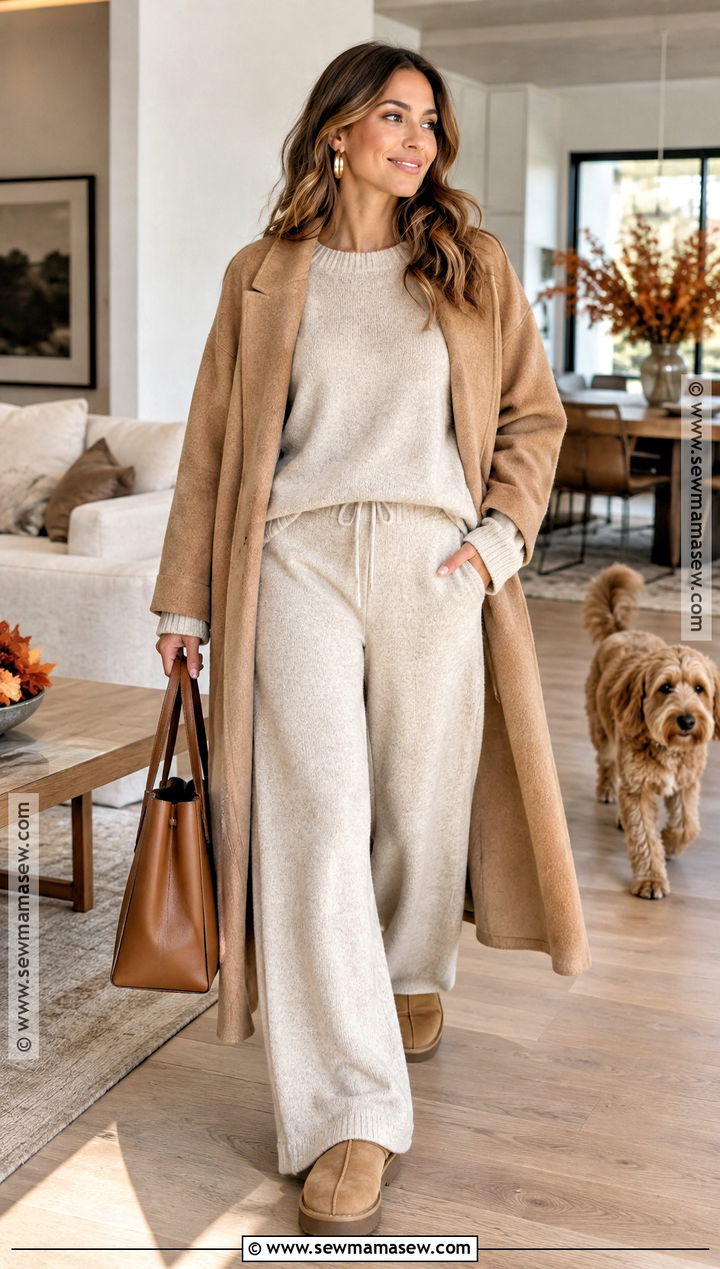 Cozy Thanksgiving Outfit With Knit Pants - 20 Thanksgiving Women Outfit Ideas