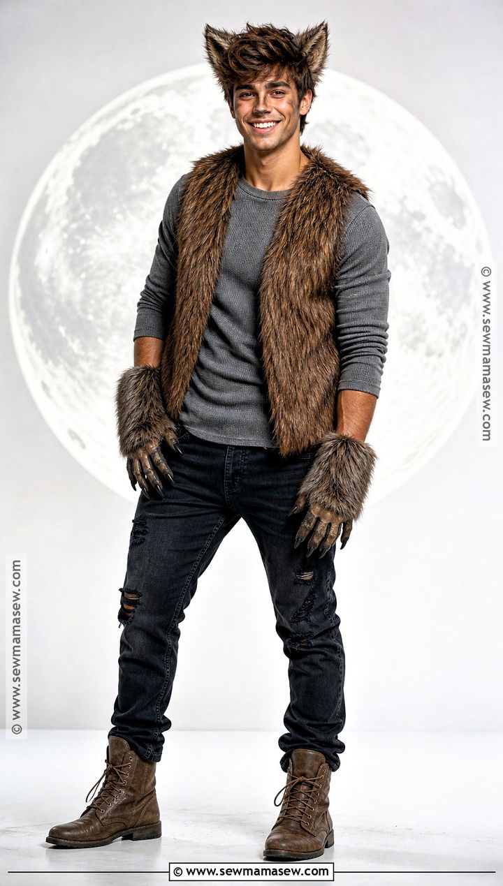 Cozy Werewolf Costume With Faux Fur Vest - 45 costumes ideas