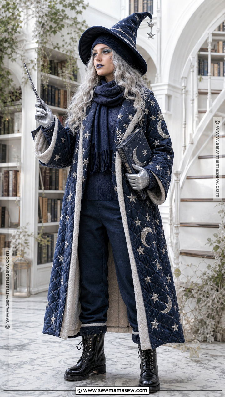 Cozy Wizard Costume With Starry Robe - 40 warm halloween costumes