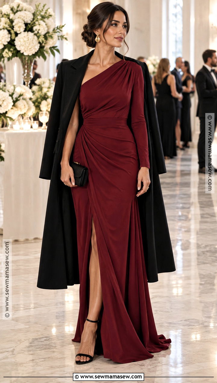 Cranberry Asymmetrical Gown - 25 fall formal dresses
