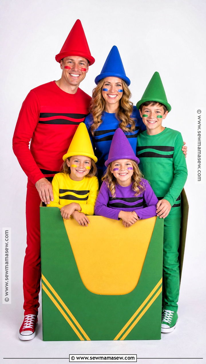 Crayon Box Family Costume - 30 family costumes for 5 halloween