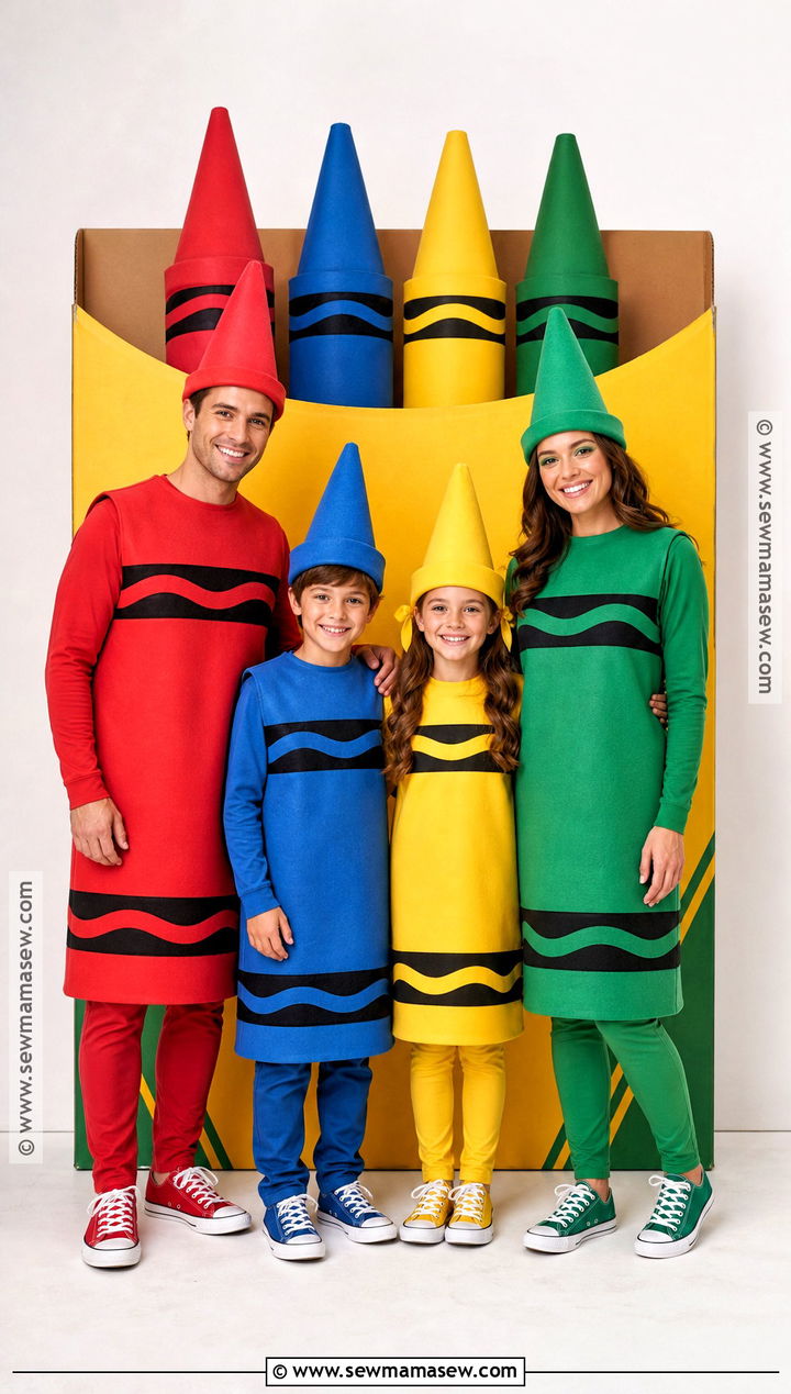 Crayon Box Family Costume - 35 family of four halloween costumes