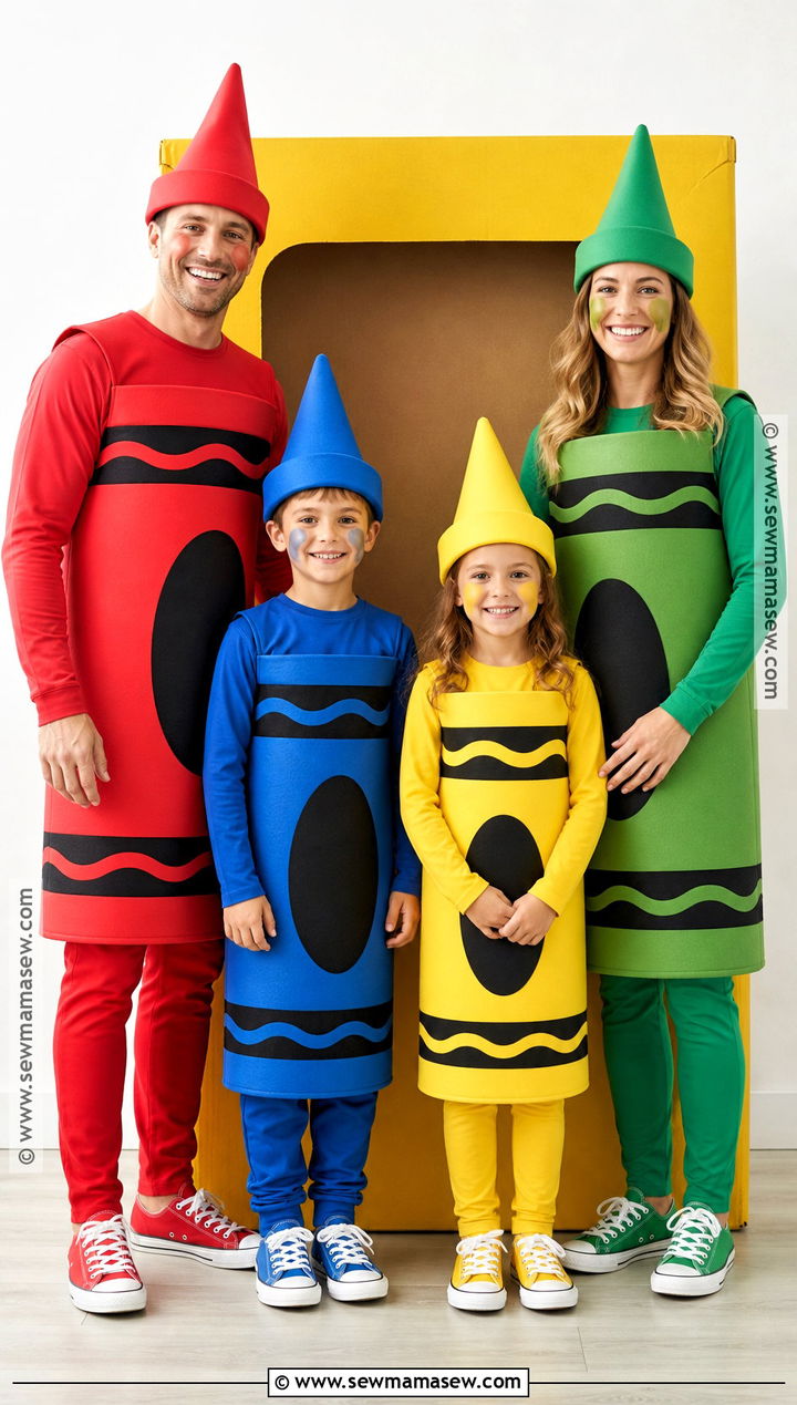 Crayon Box Family Costume - 40 family halloween costumes for 4
