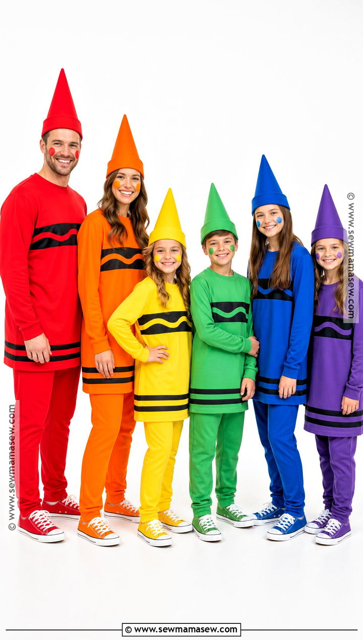 Crayon Box Family Costume For Six - 30 family of 6 halloween costumes