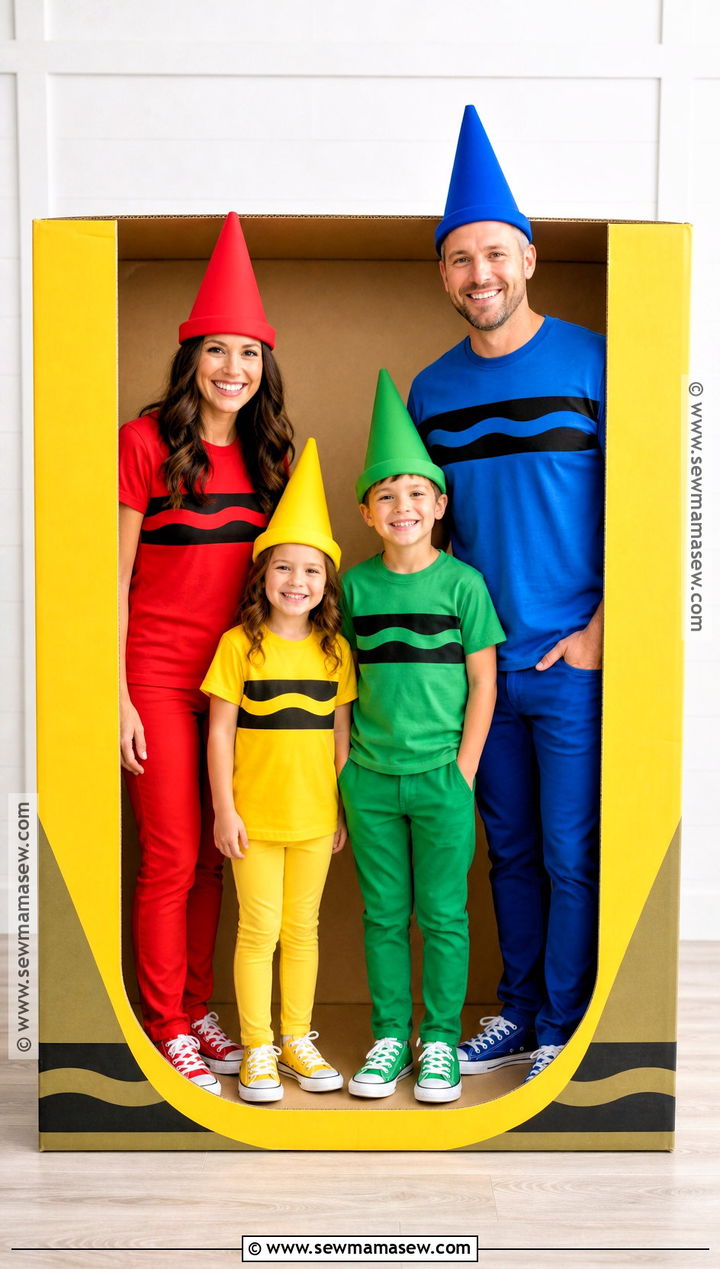 Crayon Box Family Costume - 30 family costume ideas for 4