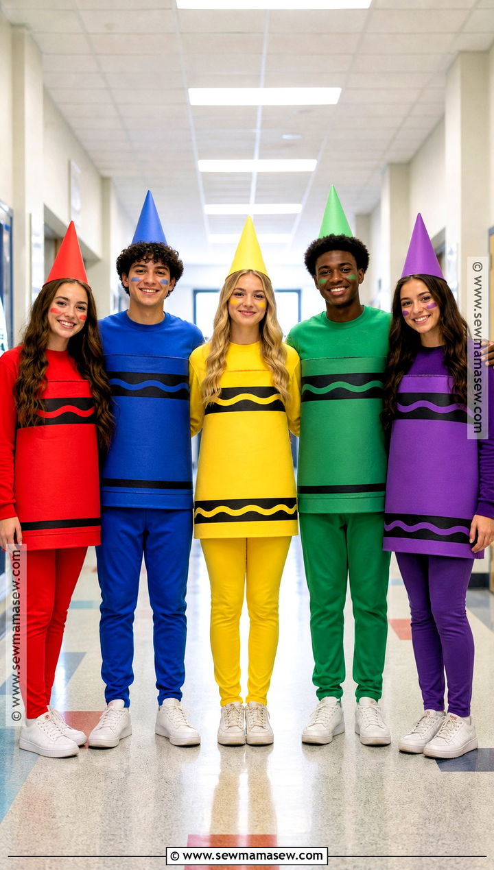 Crayon Box Group Costume - 35 halloween costumes for school