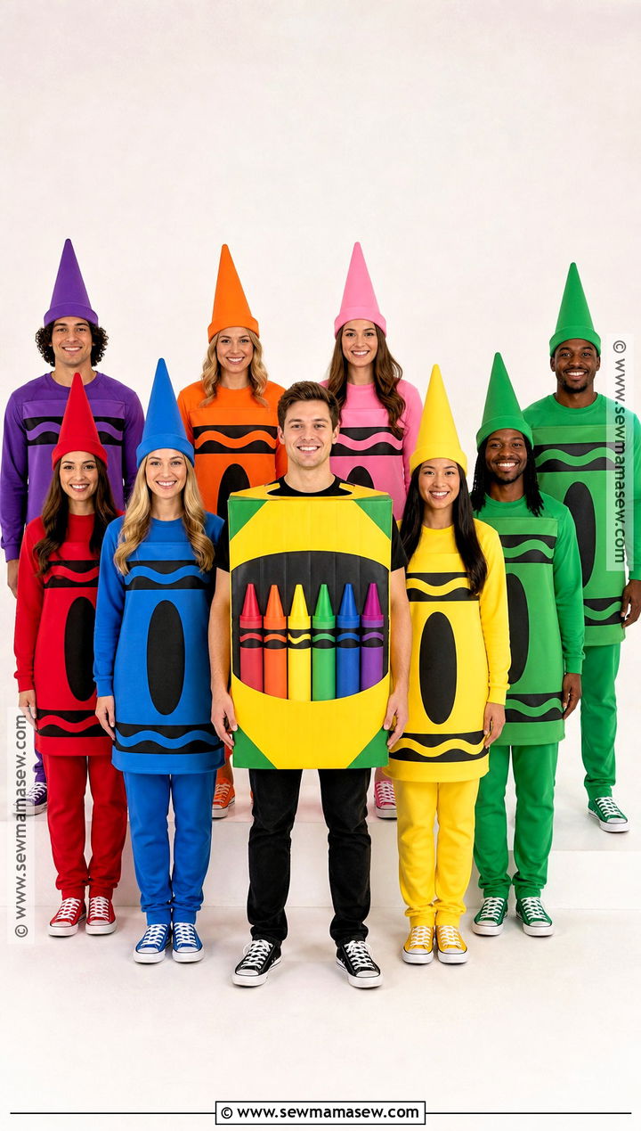 Crayon Box Group Costume - 30 halloween costumes for big groups