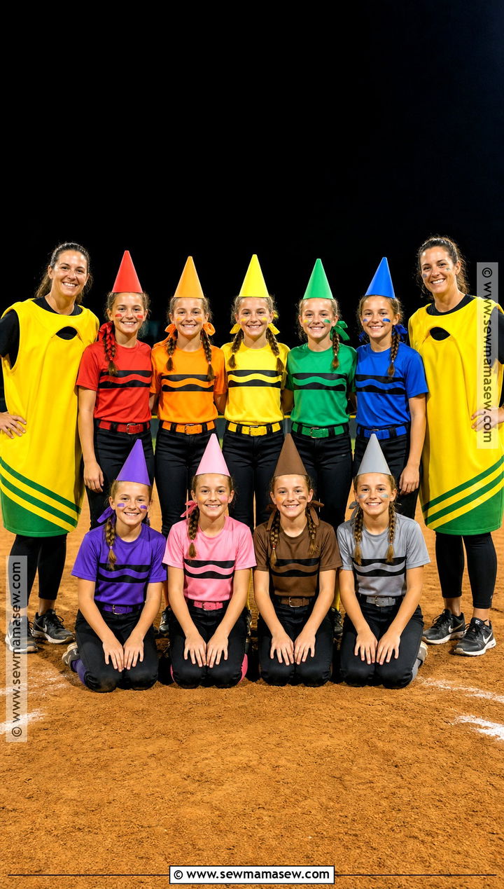 Crayon Box Softball Team Costume - 35 softball team halloween costume ideas