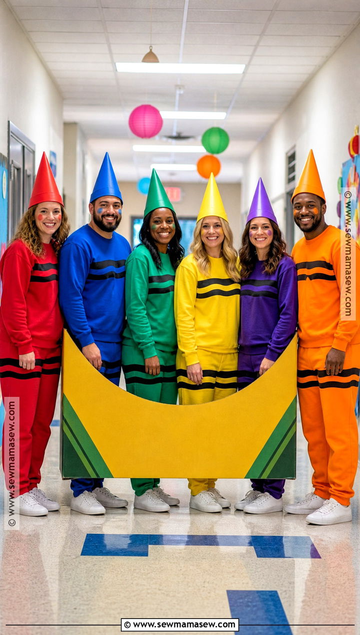 Crayon Box Teacher Team Costume - 30 Teacher Team Halloween Costumes