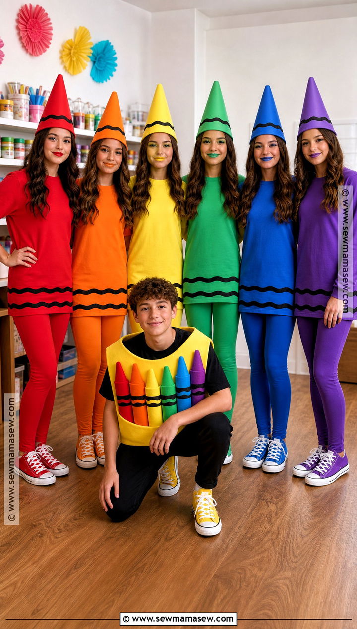 Crayons Group Costume - 40 Group Halloween Costumes for Teens