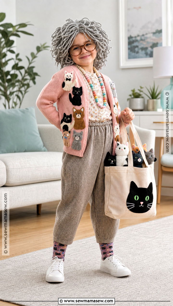 Crazy Cat Lady Grandma Costume - 30 kids old lady costume ideas