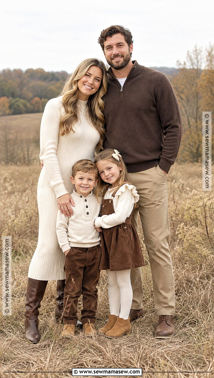 Cream And Brown Family Photo Outfit - 15 cream fall outfit family photos ideas