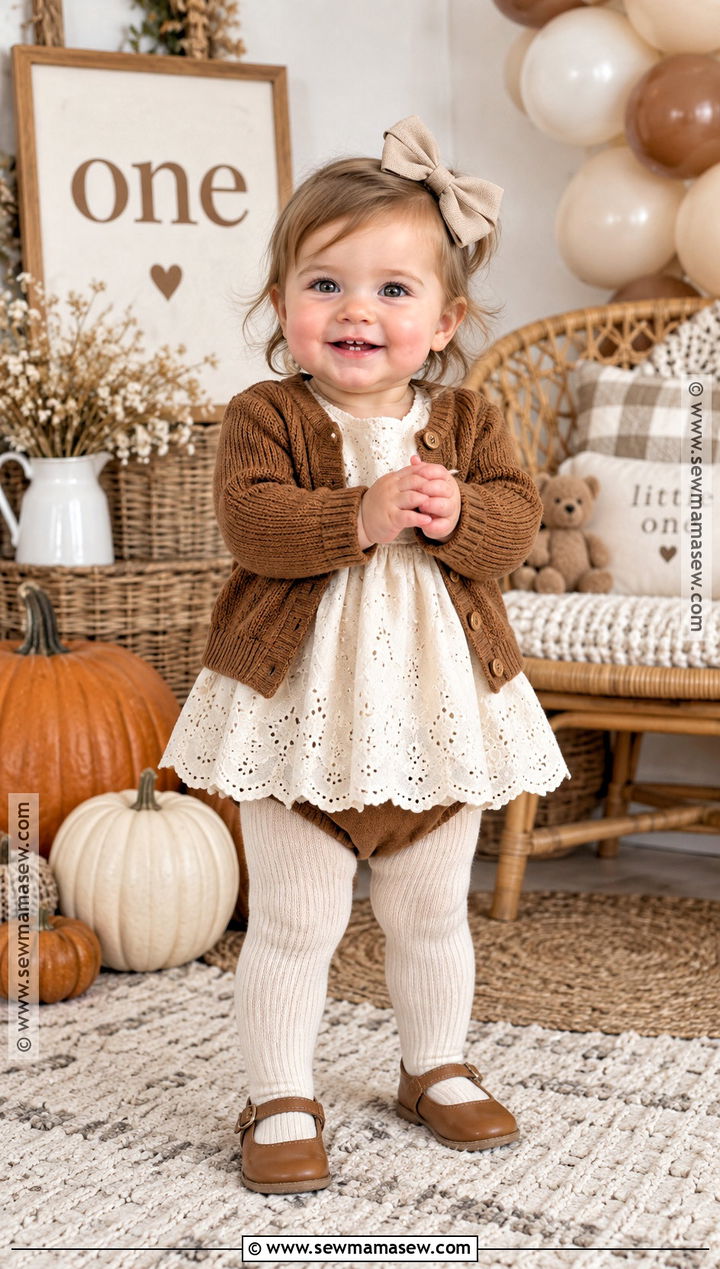 Cream And Brown First Birthday Outfit - 15 first birthday outfit girl fall ideas