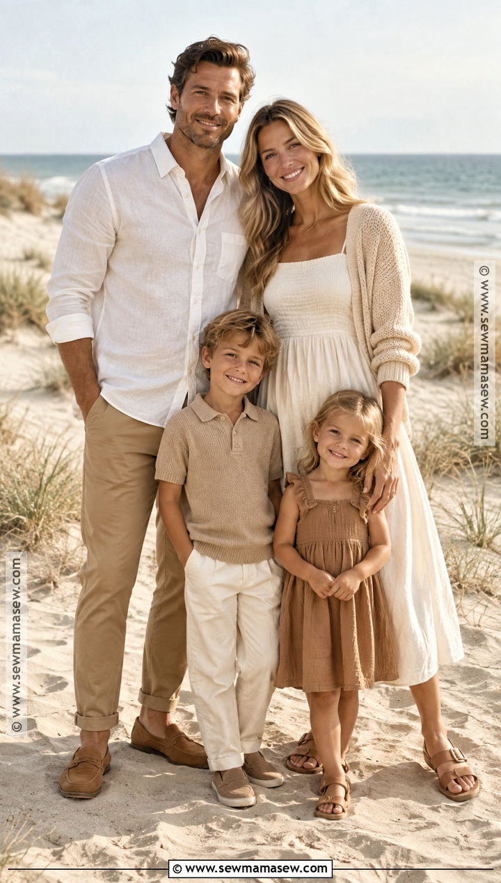 Cream And Camel Beach Family Outfit - 15 fall family pictures outfits beach