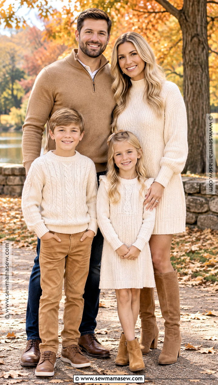 Cream And Camel Fall Family Outfits - 15 fall family matching outfits