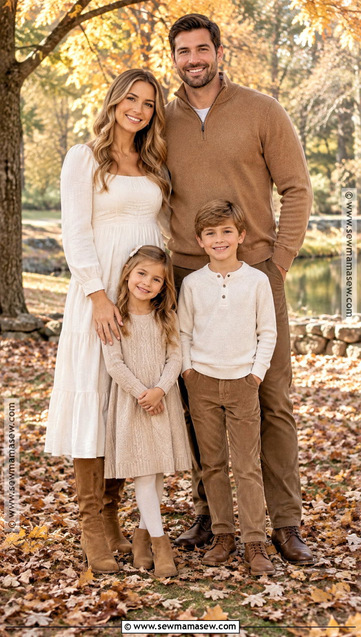 Cream And Camel Fall Family Photo Outfit - 15 fall photo outfits for family