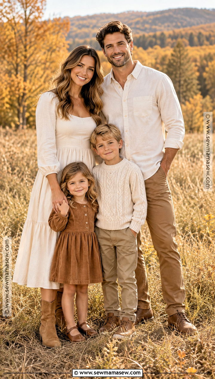 Cream And Camel Fall Family Photo Outfits - 15 fall photography family outfits