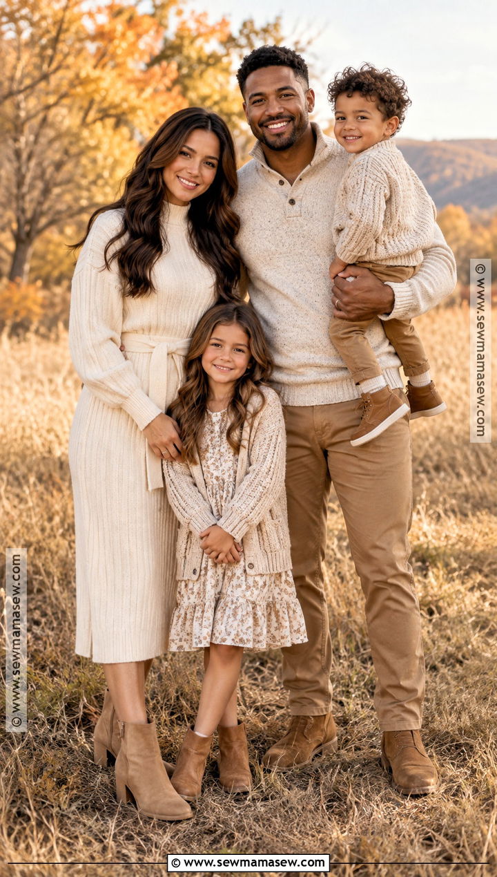 Cream And Camel Fall Family Photo Outfits - 15 family photo outfits ideas fall