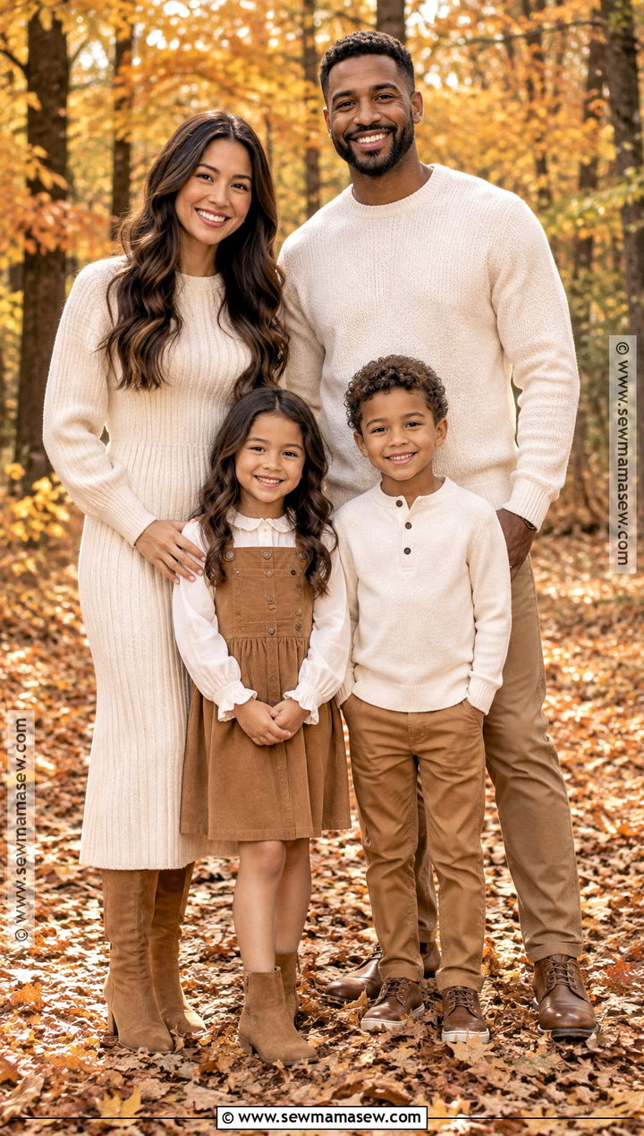 Cream And Camel Fall Family Photo Outfits - 15 Family Photoshoot Outfit Ideas Fall