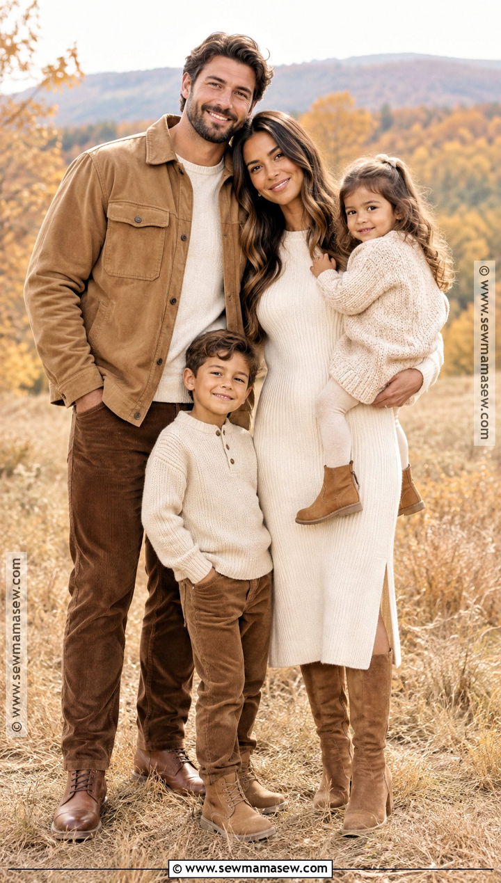 Cream And Camel Fall Family Photo Outfits - 15 fall family photo outfit ideas