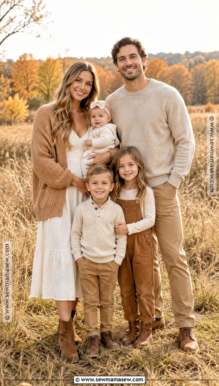Cream And Camel Fall Family Picture Outfit - 20 fall picture outfits for family