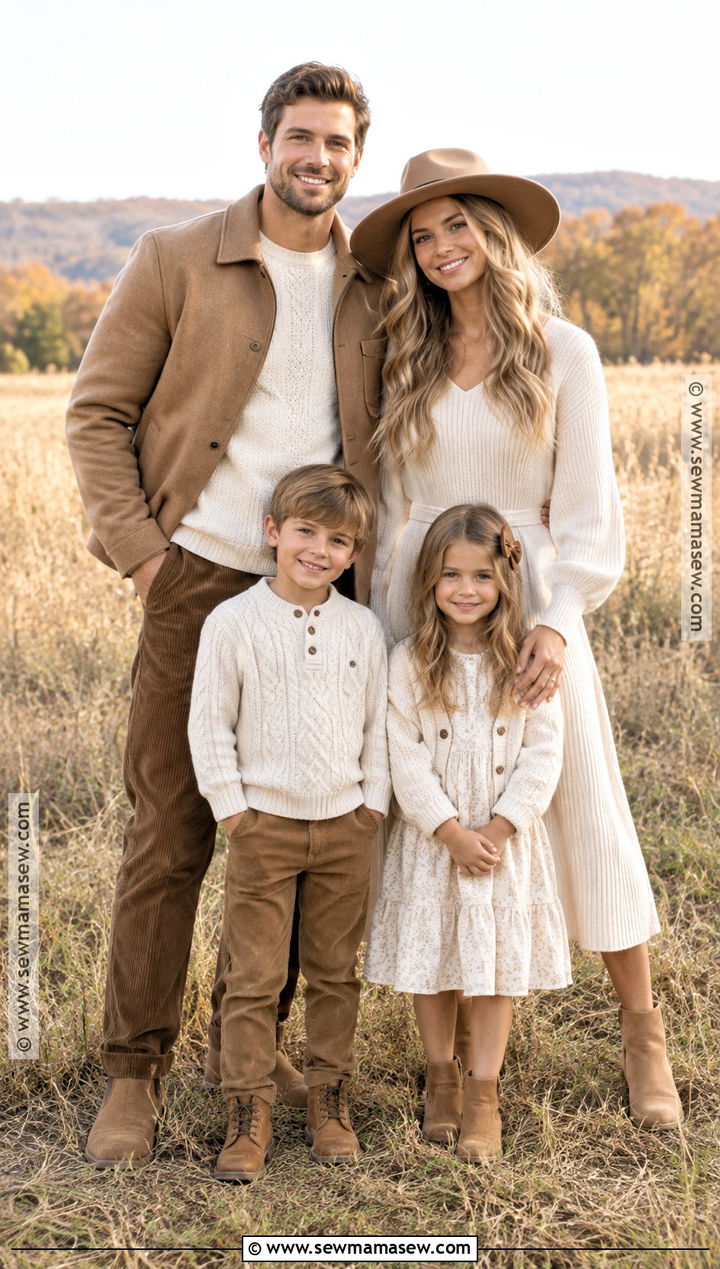 Cream And Camel Fall Family Picture Outfit - 15 clothes for fall family pictures