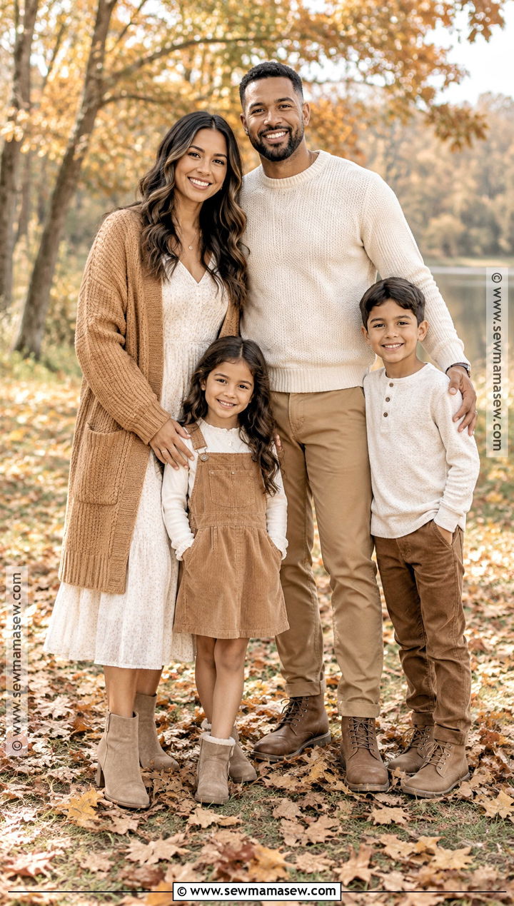 Cream And Camel Fall Family Picture Outfits - 15 Fall Clothing Ideas For Family Pictures