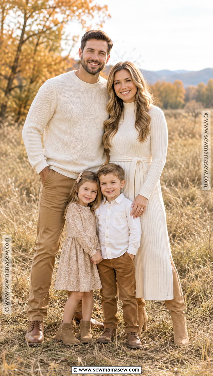 Cream And Camel Fall Family Portrait Outfits - 15 family portraits outfits fall