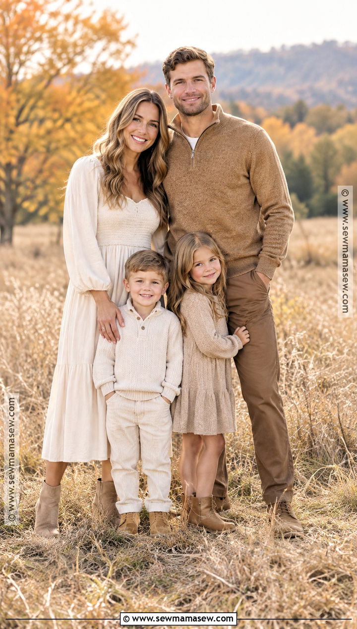 Cream And Camel Family Fall Photo Outfit - 15 family fall pics outfits