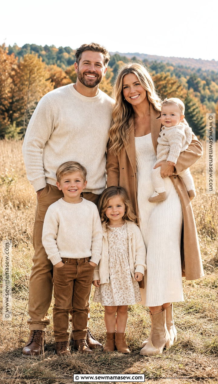 Cream And Camel Family Fall Picture Outfit - 15 family fall pictures outfits neutral