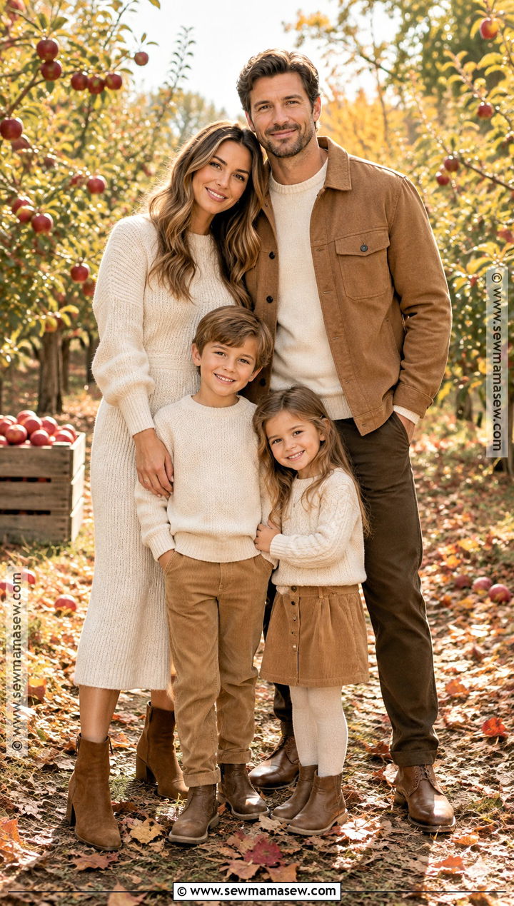 Cream And Camel Family Outfits - 15 fall family photos neutral outfits