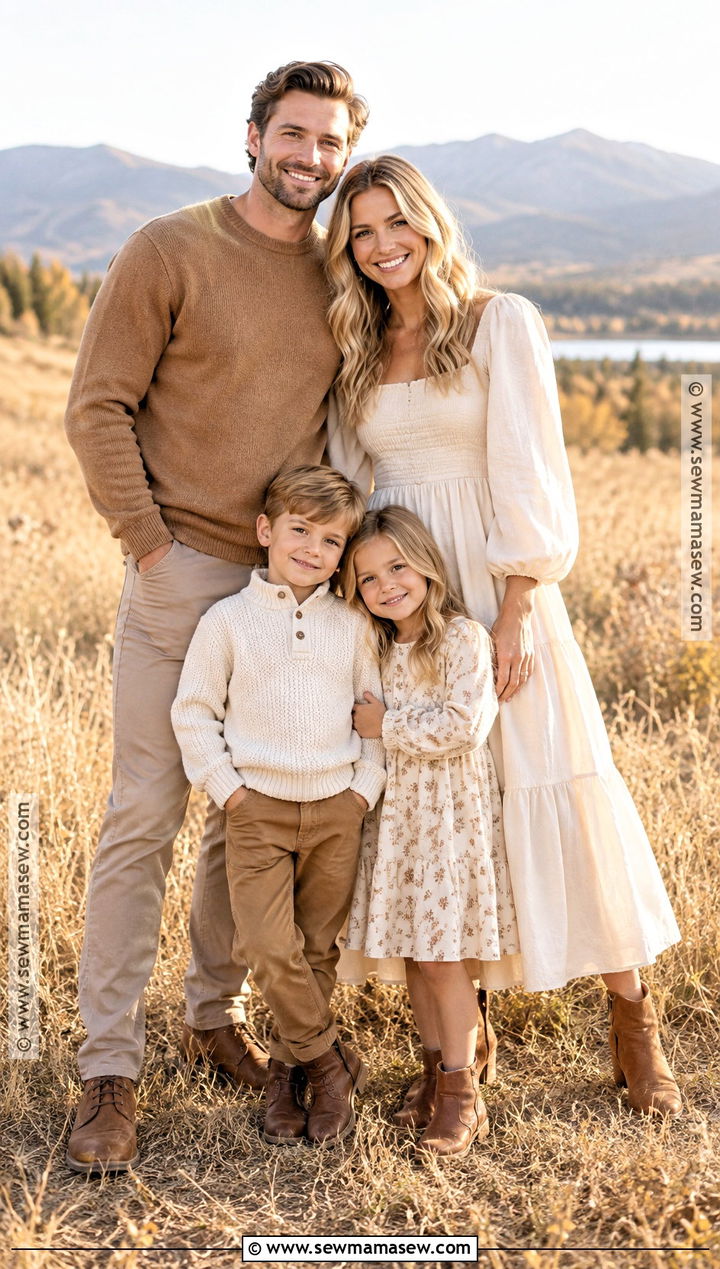 Cream And Camel Family Photo Outfits - 20 Family Photo Outfits Fall Color Schemes Picture Ideas Winter