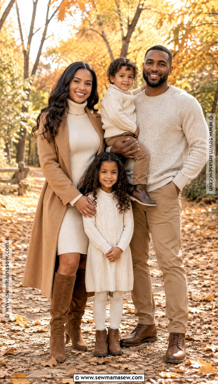 Cream And Camel Family Photoshoot Outfits - 15 autumn family photoshoot outfit ideas