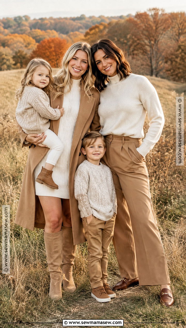 Cream And Camel Lesbian Fall Family Picture Outfit - 15 lesbian fall family pictures outfits