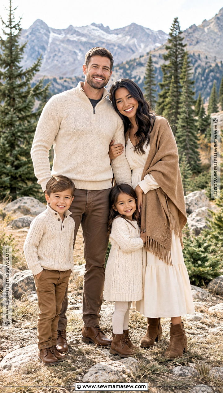 Cream And Camel Mountain Family Photo Outfits - 15 family photo outfits fall mountains